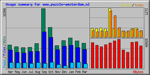 Usage summary for www.puzzle-amsterdam.nl